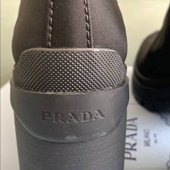 Prada Silky Nylon Chelsea Logo Boot - Picture 10 of 16